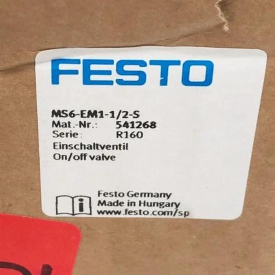 New Festo MS6-EM1-1/2-S On/Off Valve 541268 270psi 1/2" NPT (No Filter)