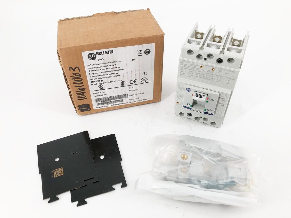 New Allen Bradley 140G-G6C3-C30 Ser. A Circuit Breaker 30A 480V-600Y/347V