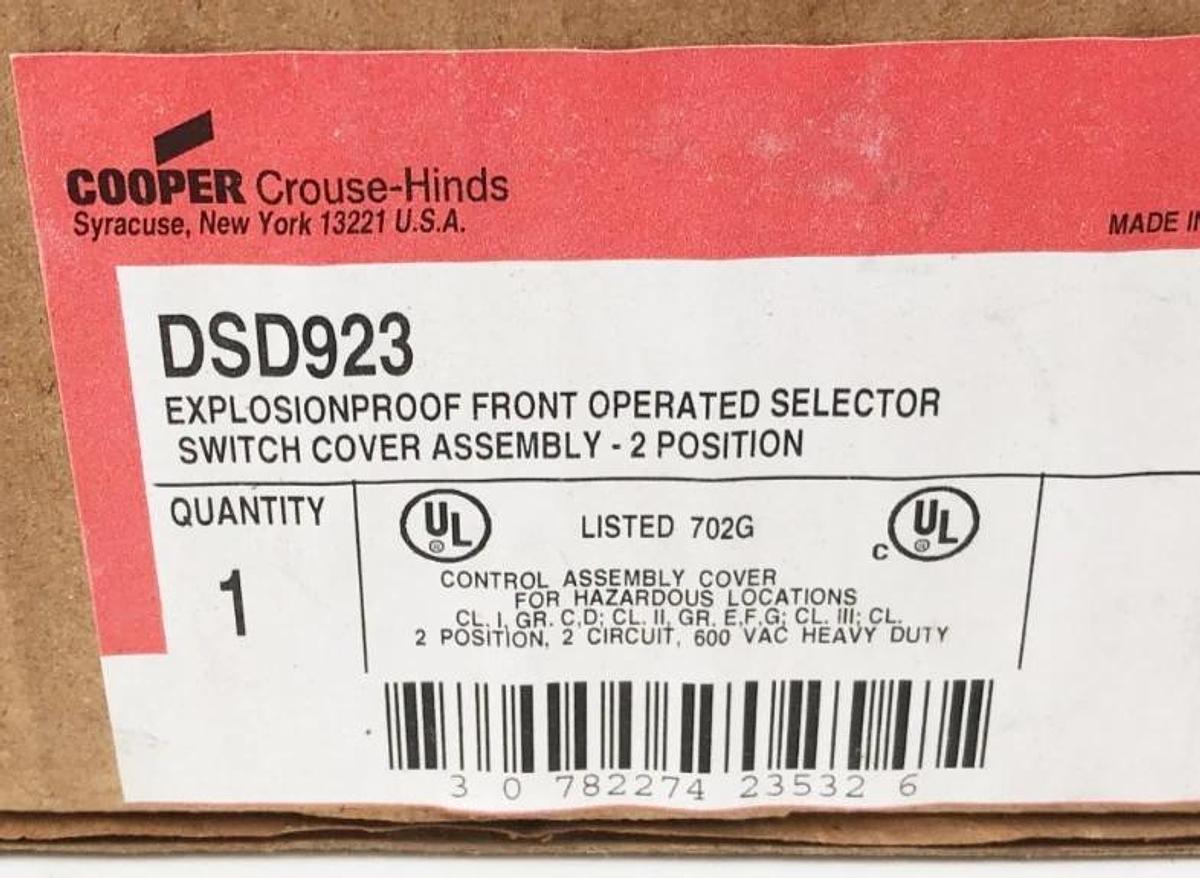 New Crouse Hinds DSD923 Explosion-proof Front Operated Selector Switch Model M01