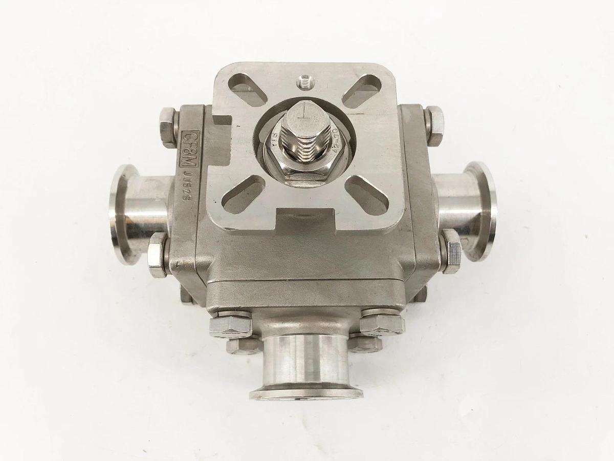 New Haitima 1-1/2" CF8M 200WOG Stainless Steel Sanitary Valve 3-Way - No Box