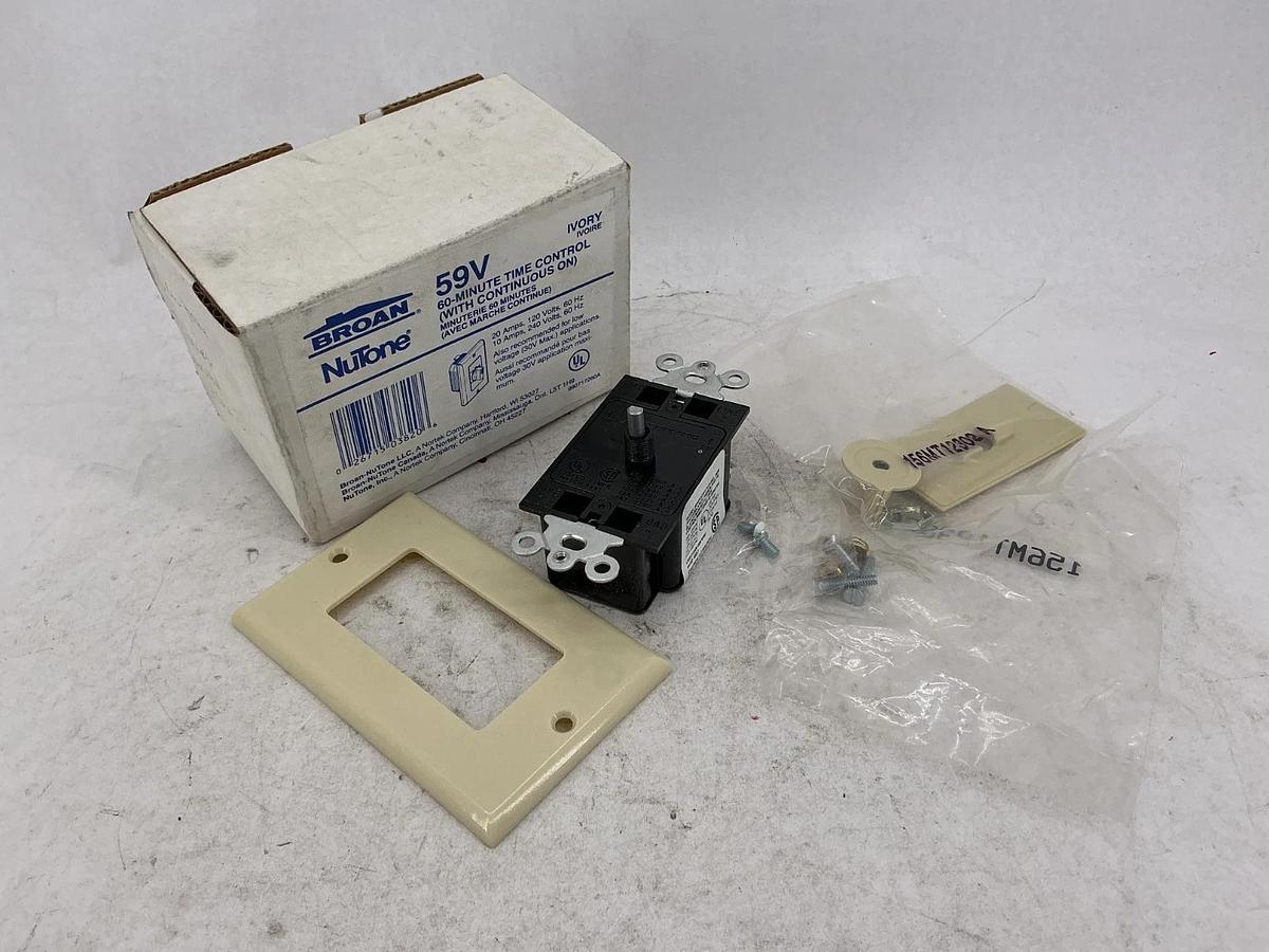 New Broan 5C190A NuTone 60-Minute Time Control 59V Ivory 20A 240V 60HZ