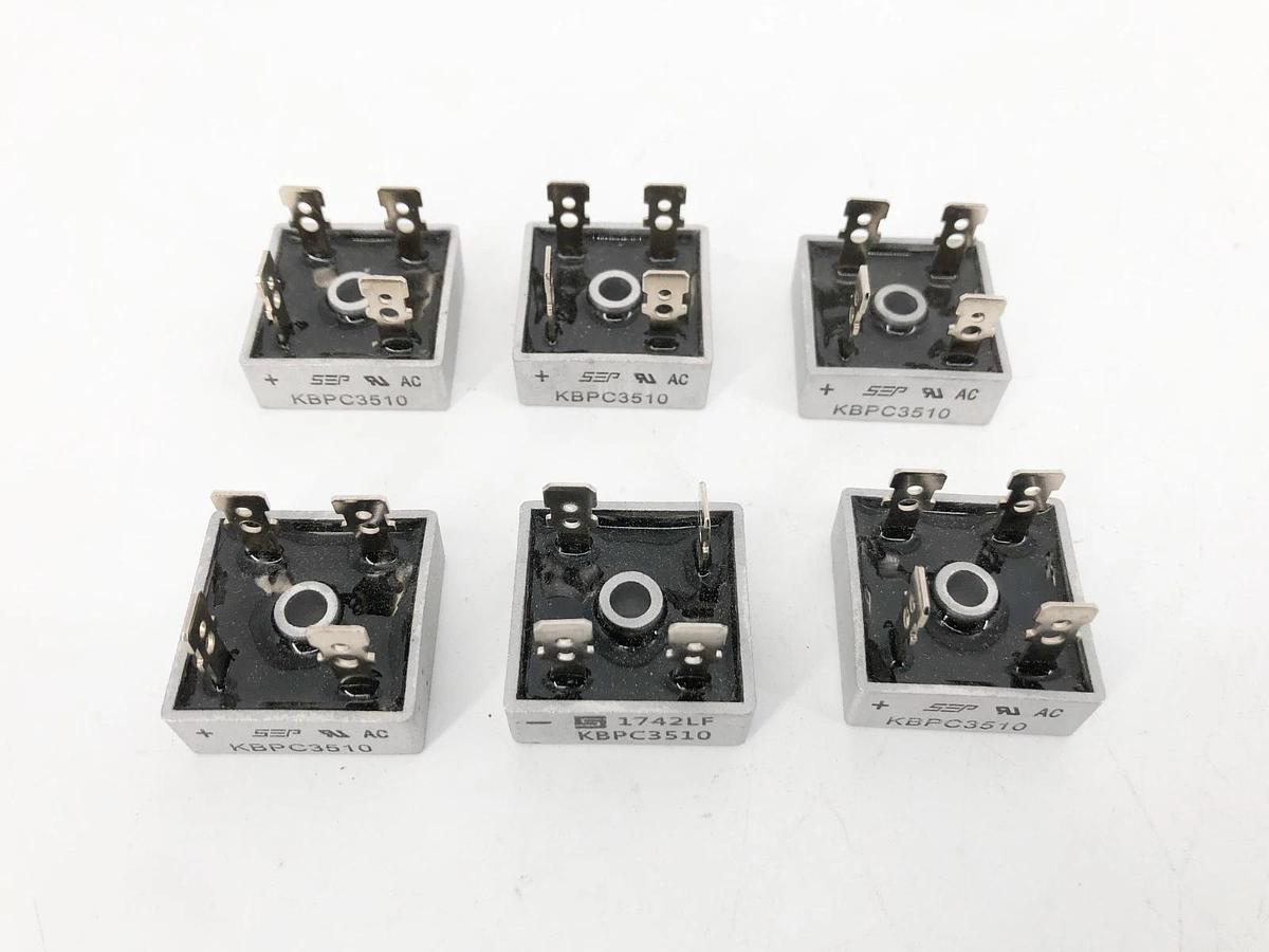 Lot of 6 New Siemens KBPC3510 Bridge Rectifiers 35A 1PH 1KV - No Box