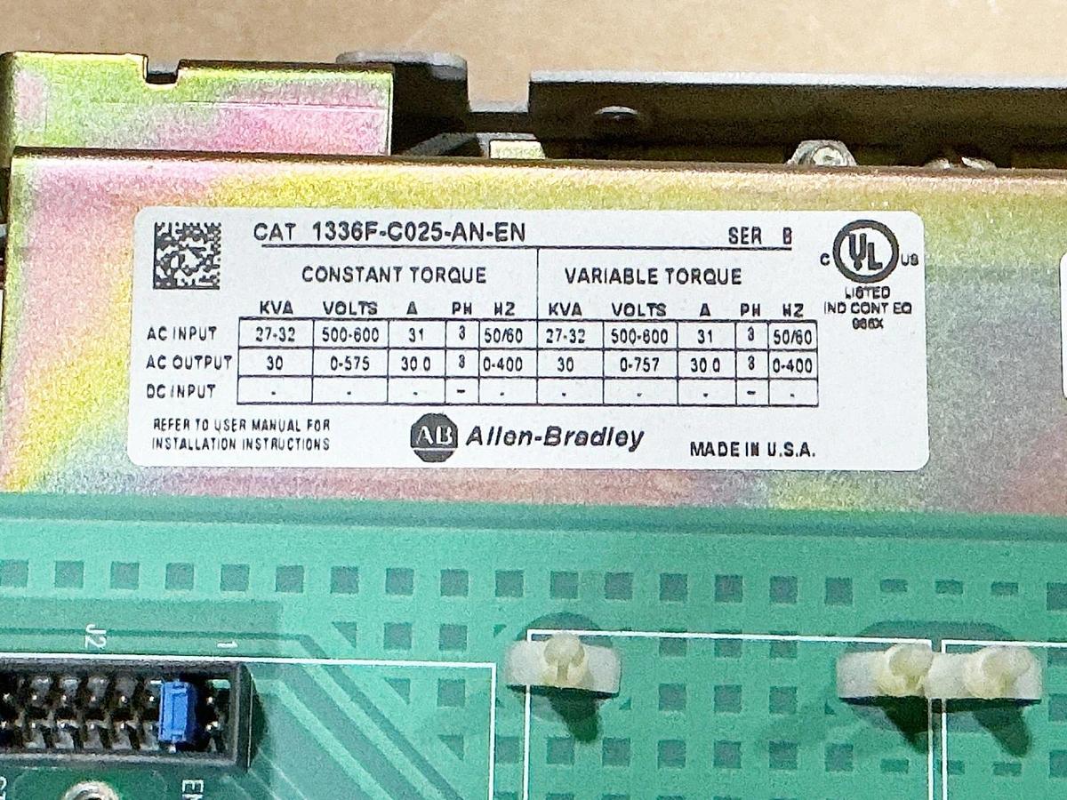 Refurbished Remanufactured Allen Bradley 1336F-C025-AN-EN AC Drive 500-600V 25HP Ser. B