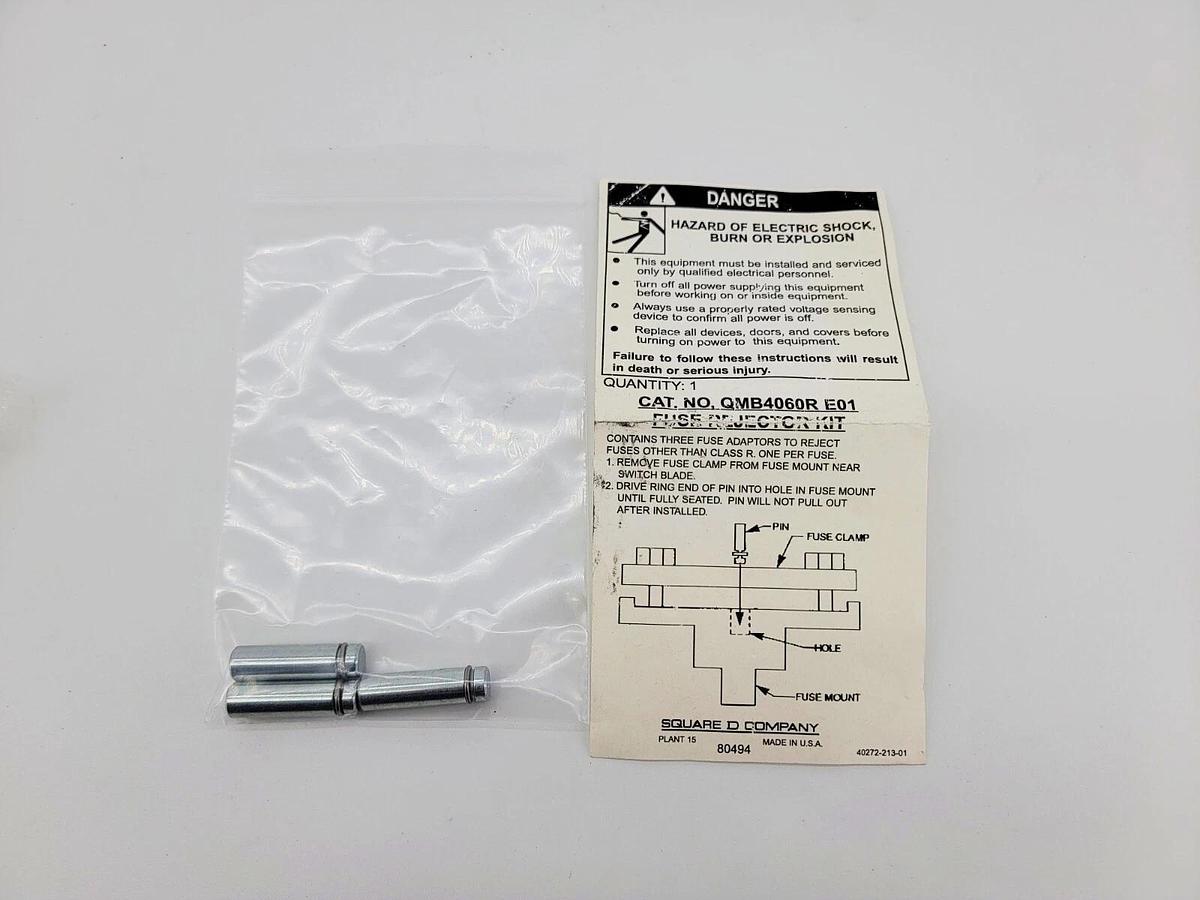 New Square D QMB4060R Fuse Rejector Kit of 3 Pins for Class R Fuses