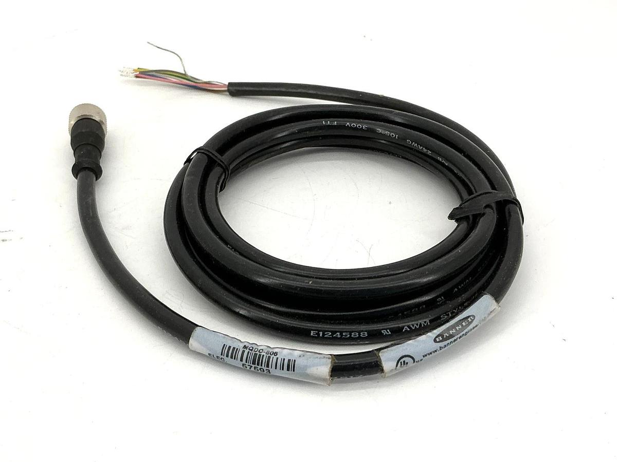 New Banner Engineering MQDC-806 Cordset 8-Pin Female 2A 75V 57593 - No Box