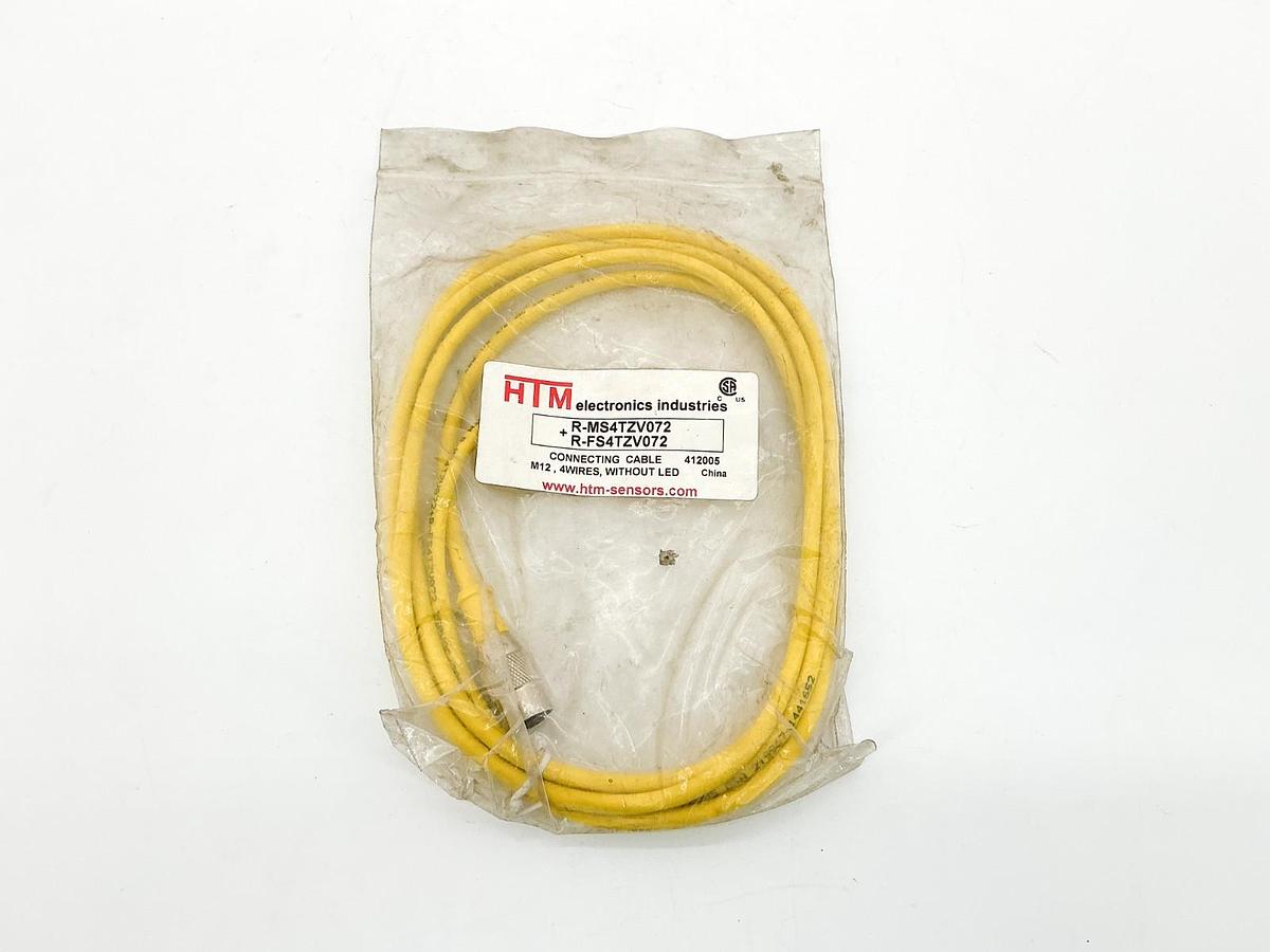New HTM R-MS4TZV072+R-FS4TZV072 M12 4Wire Connecting Cable W/O LED