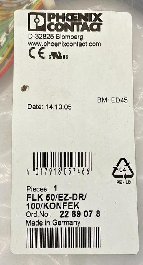 New Phoenix Contact FLK-50/EZ-DR/100/KONFEK Ribbon Cable 50-Pos