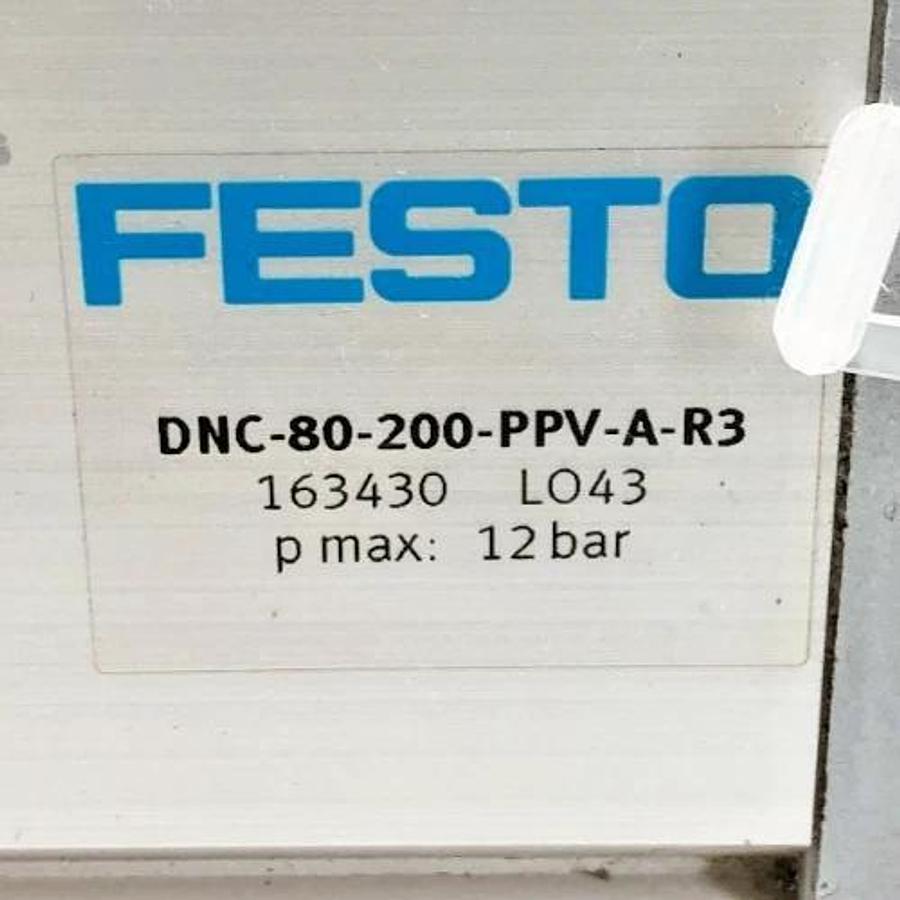 New Festo DNC-80-200-PPV-A-R3 Cylinder 80mm Bore 200mm Stroke 163430 - No Box