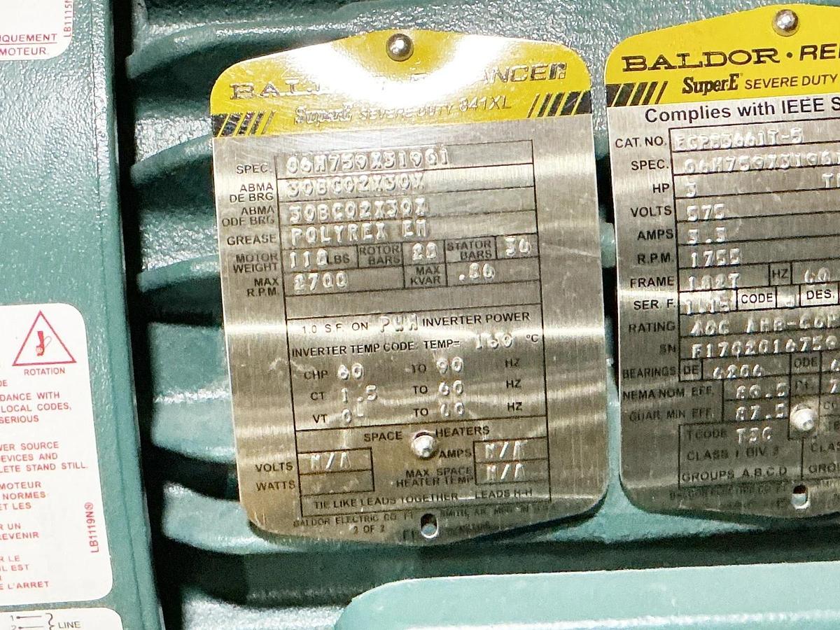 New Baldor ECP83661T-5 Electric Motor 575V 3.3A 1755RPM 182T Frame 60Hz