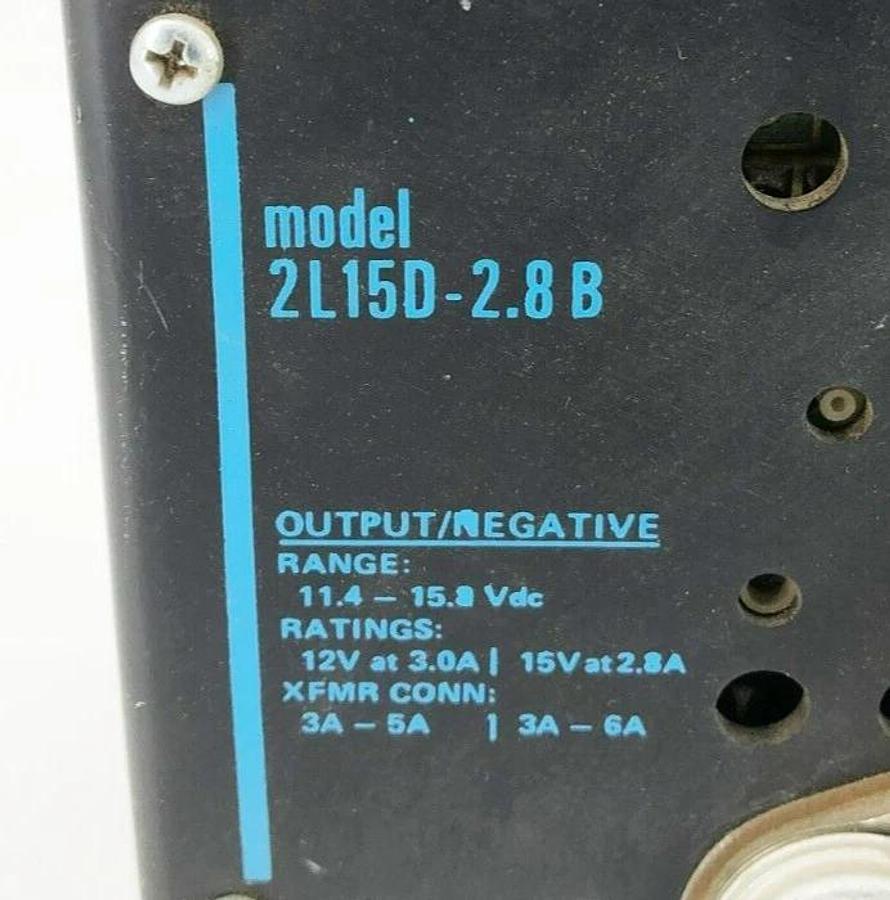 Used Powertec OEM II 2L15D-2.8B DC Power Supply 11.4-15.8VDC Out