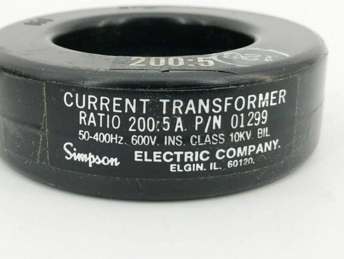 New Simpson 01299 Current Transformer Ratio 200:5A 600V