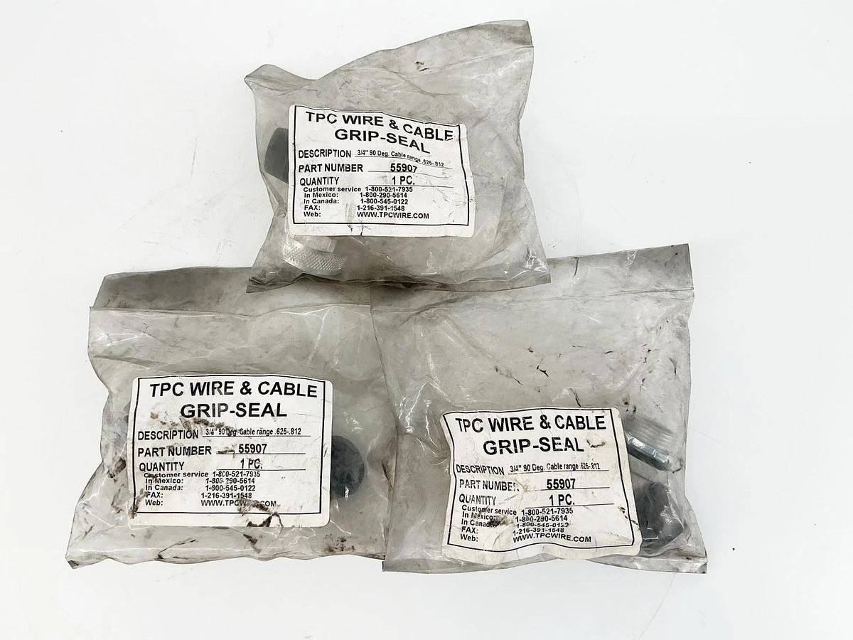 New Lot of 3 TPC 55907 3/4" 90Deg Cable Range 625.812
