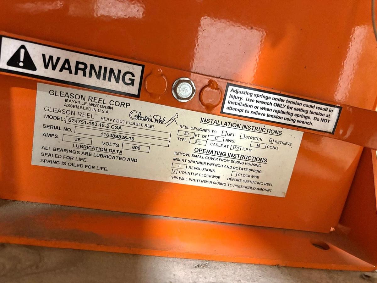 New Gleason Reel S24751-163-15-2-CSA Heavy Duty Cable Reel S24 Direct Drive