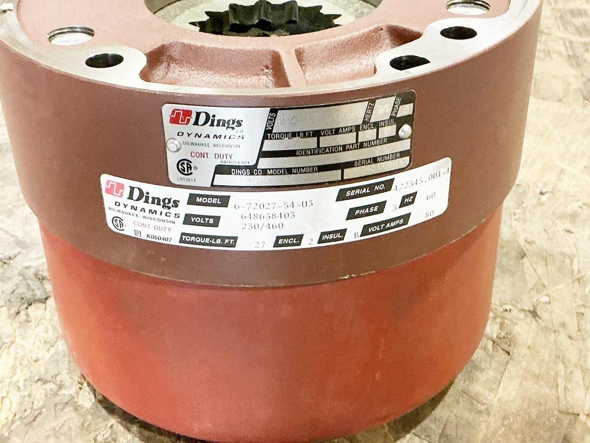 New Dings Dynamics 6-72027-54-U3 Spring Set Brake 460V 3PH 60Hz 27LB Torque 80A