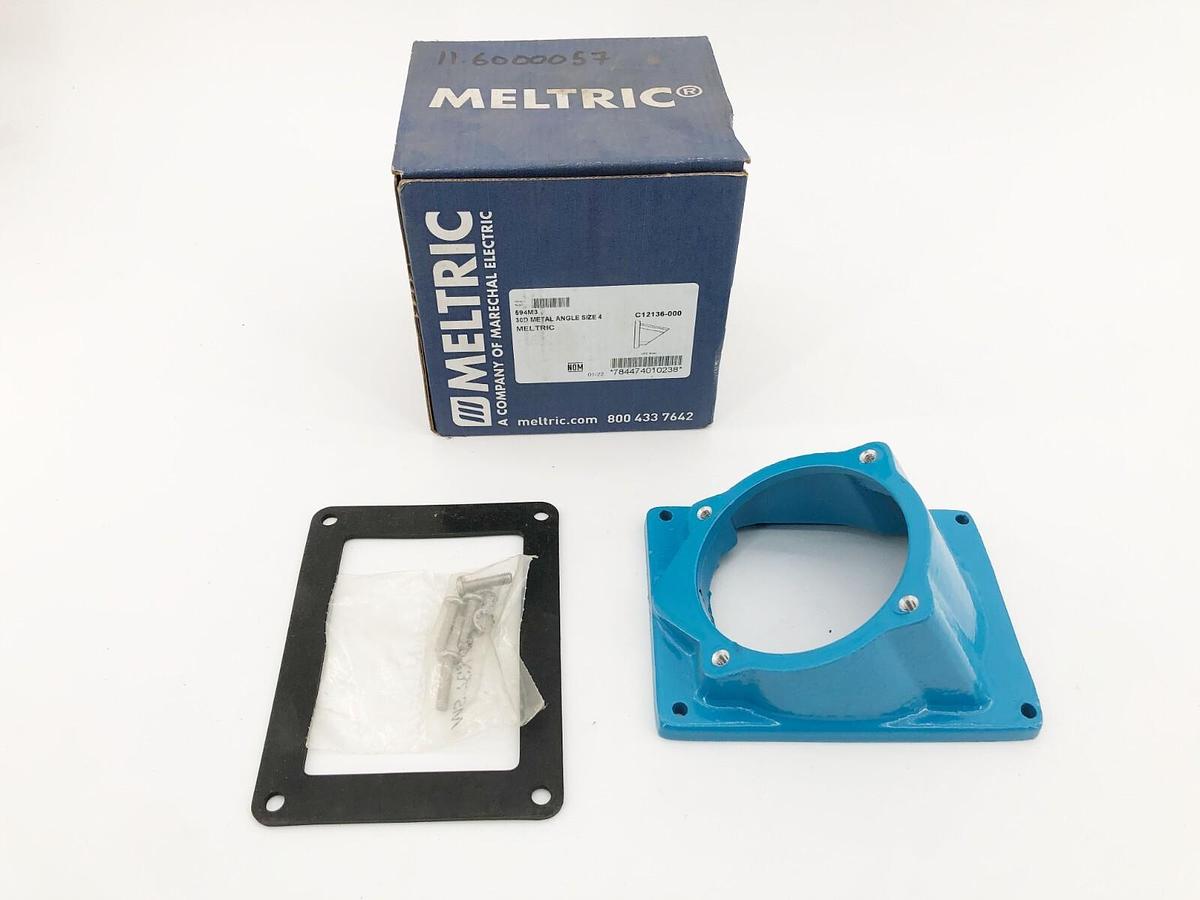 New Meltric 594M3 Angle Adapter 30 Degree Size 4 Aluminum Painted Blue