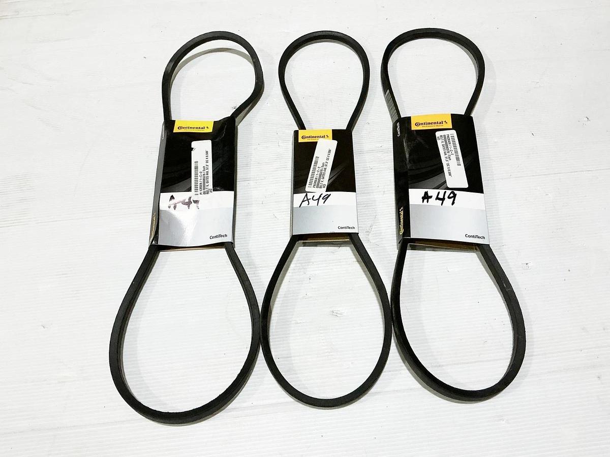 New lot of 3 Continental A49 HY-T V-Belt 0.5" WIdth 1 Rib - No Box