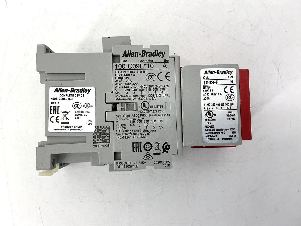 New Allen Bradley 100S-C09EJ14C Ser A Safety Contactor 1NOC/4NCC 9A Coil 24VDC