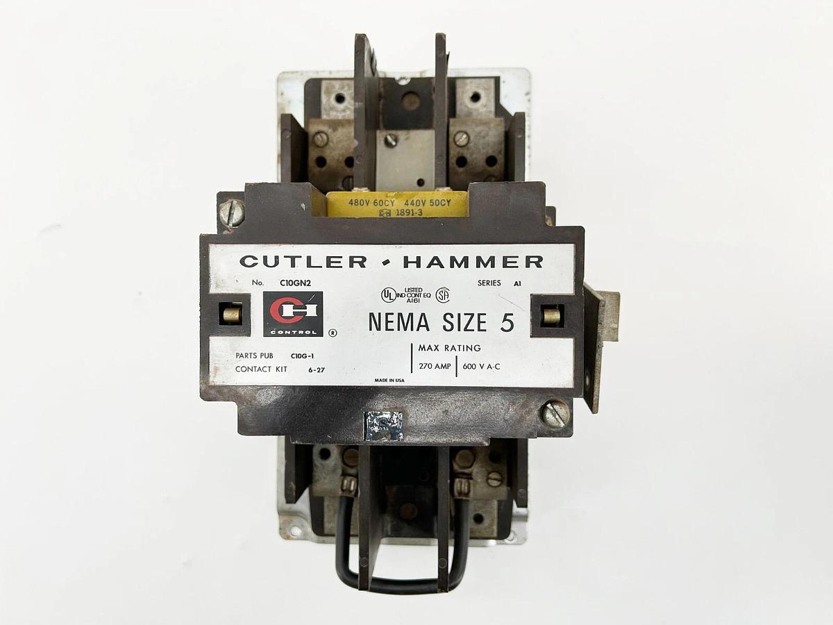 Used Cutler Hammer C10GN2 Contactor NEMA Size 5 270A 600V 50/60Hz