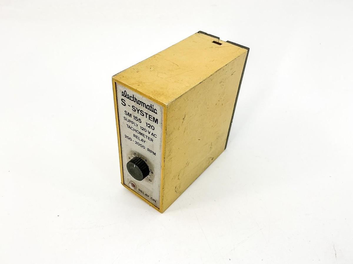 Used Electromatic SM155-120 Tachometer Relay 120VAC 200-2000RPM 10A 2W -No Box