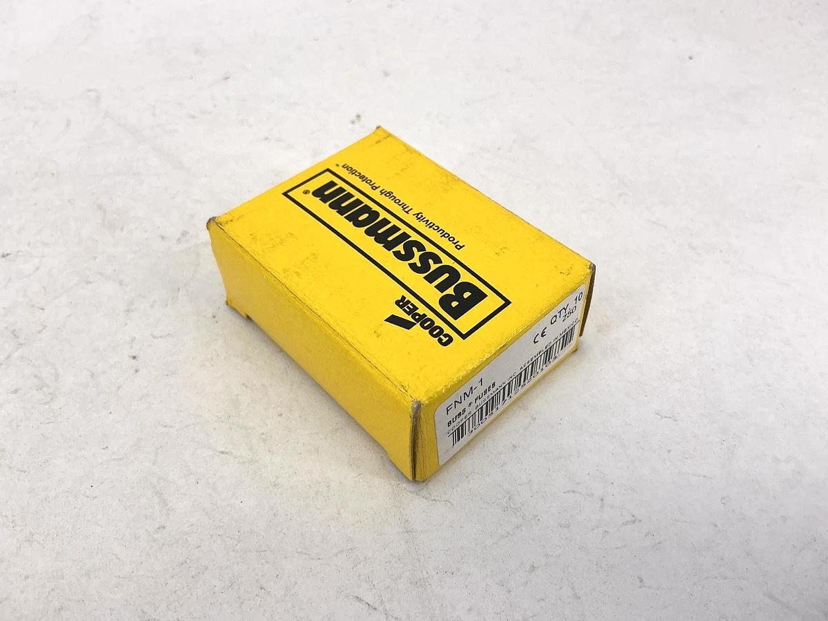 New Bussmann FNM-1 250Vac Time-Delay Fuse 1A 250V Box of 10