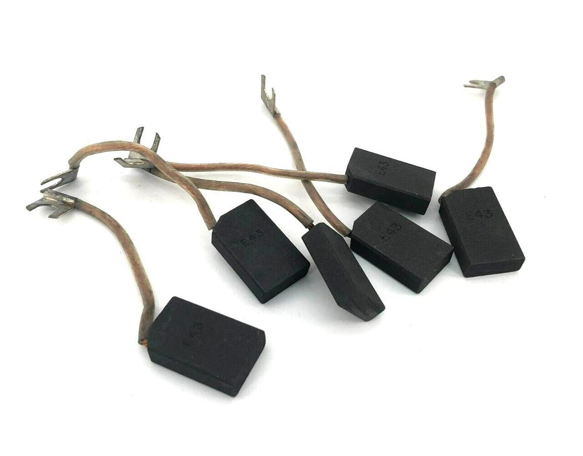 Lot of 6 New Unbranded E43 Carbon Brushes 1-1/4"x3/4"x5/16"