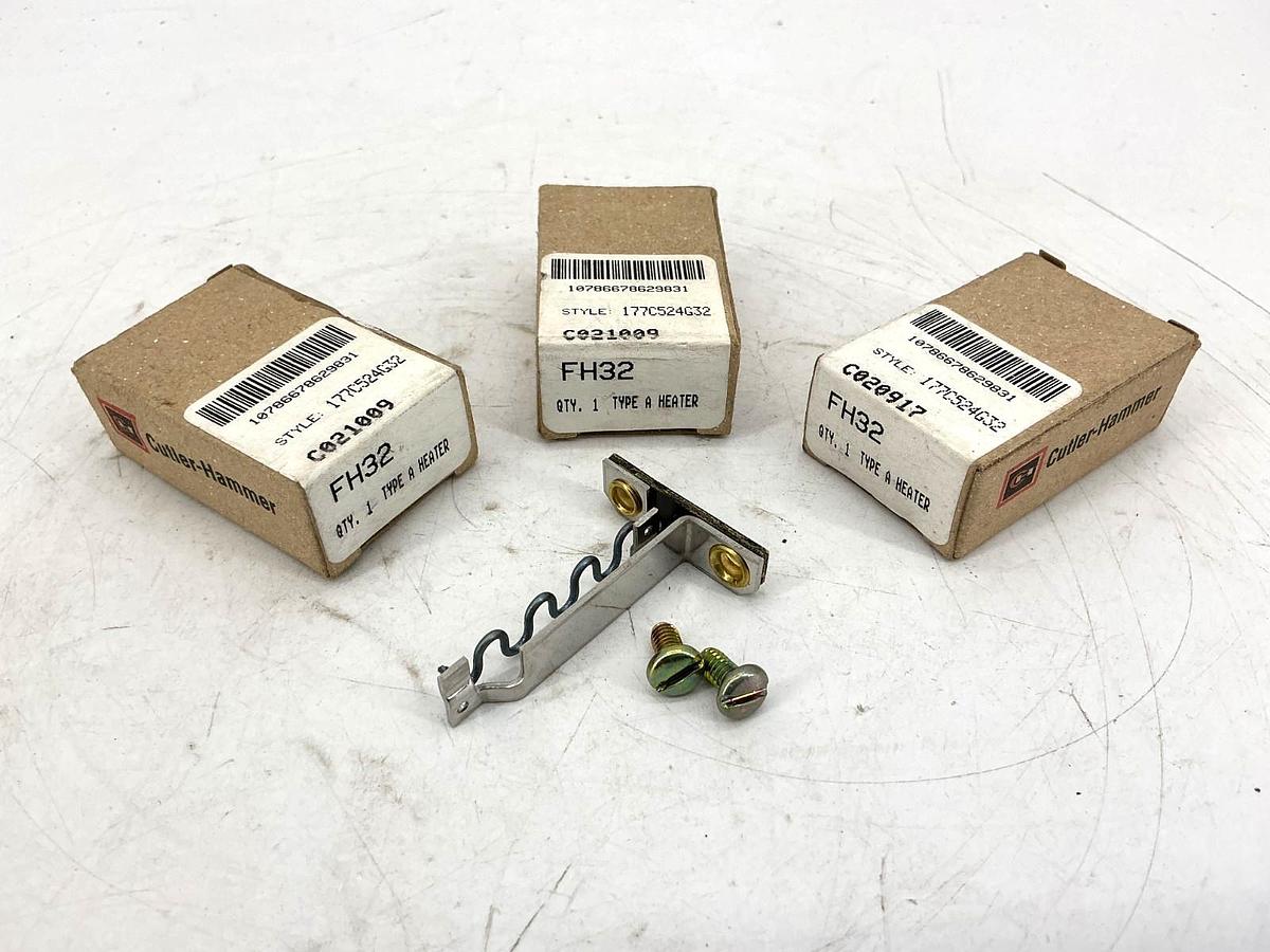 Lot of 3 New Cutler-Hammer FH32 Thermal Overload Relay Heater Element 177C524G32