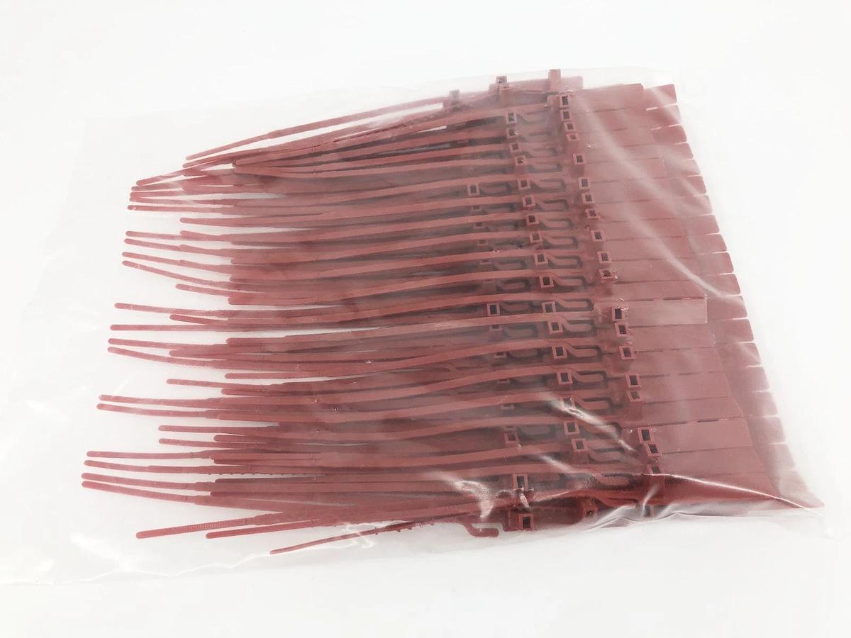Bag of 100 New Detectamet 847M-1032-P03-X11 Red Security Seals 200mm