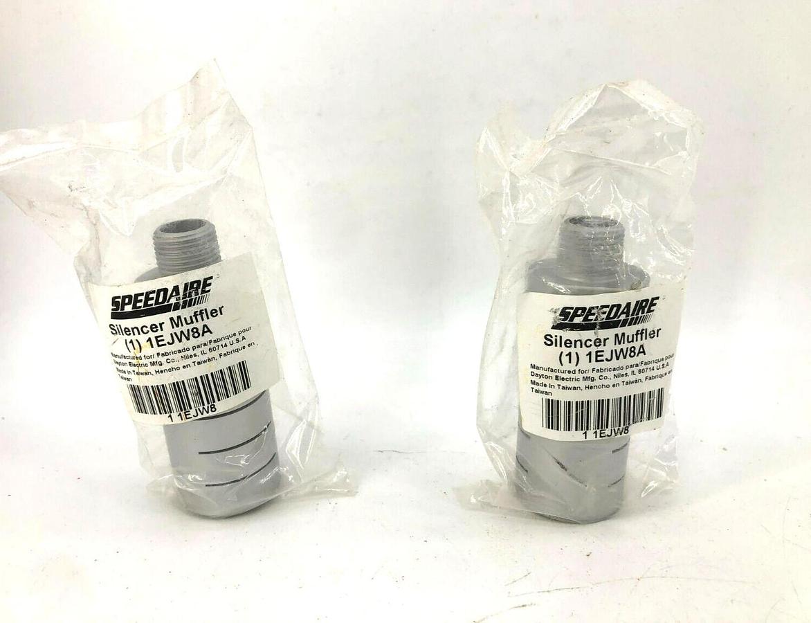 Lot of 2 New Speedaire1EJW8A Silencer Mufflers 3/8 MNPT, 1" Dia, Male, (F1)