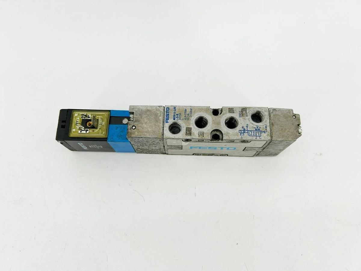 Used Festo MVH-5-1/8-L-S-B Solenoid Valve, 24VDC, 19750