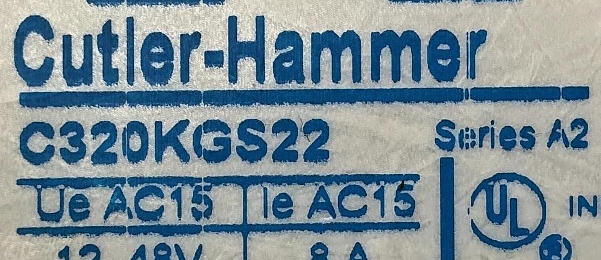 Used Cutler-Hammer C320KGS22 Ser A2 Auxiliary Contact Block 1NO/1NC 10A 600VAC