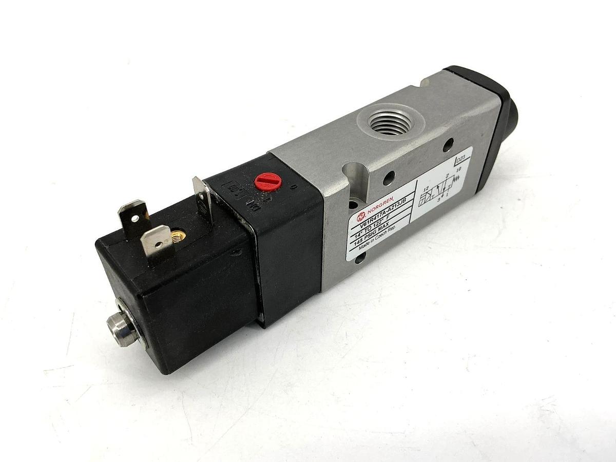 New Norgren V61R417A-A213JB Solenoid Valve 3/2NC 14-122°F 145PSI Coil-24V No Box