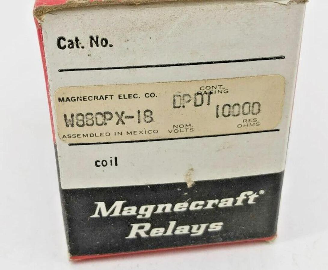 New Magnecraft W88CPX-18 Relay DPDT 50VDC 10k ohm