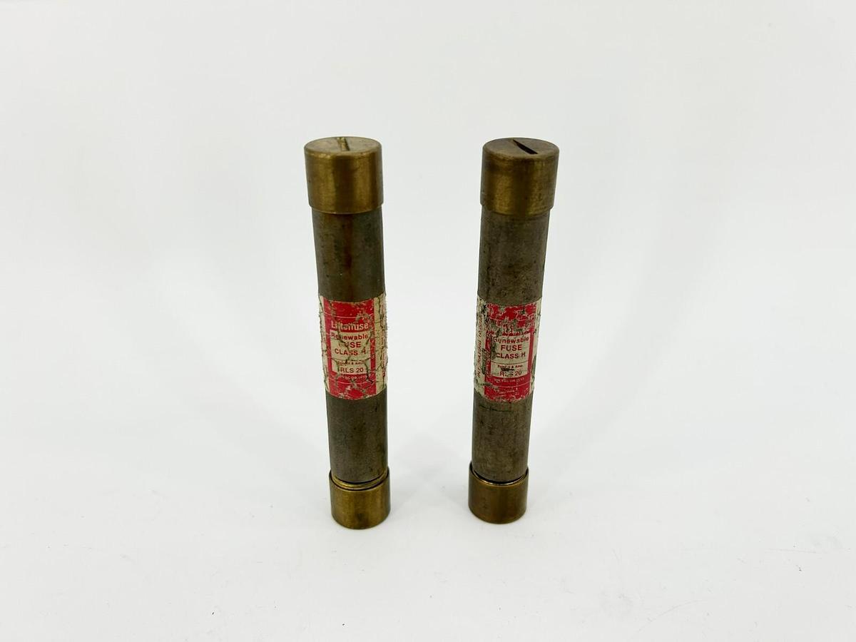 Lot of 2 New Littelfuse RLS-20 Renewable Fuses, 20 A, 600VAC