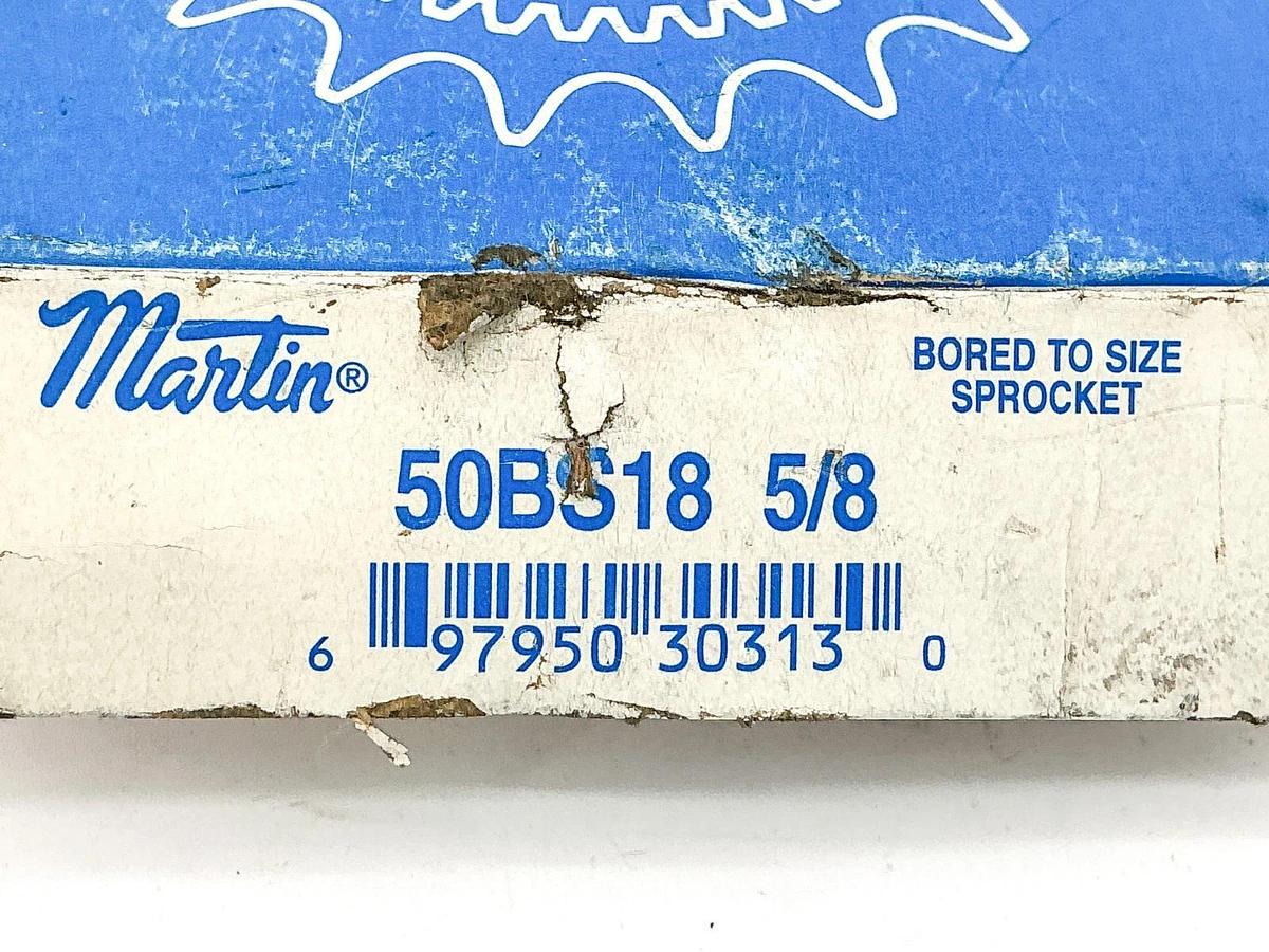 New Martin 50BS18-5/8 Roller Chain Sprocket 5/8" .625" Bore 18 Teeth