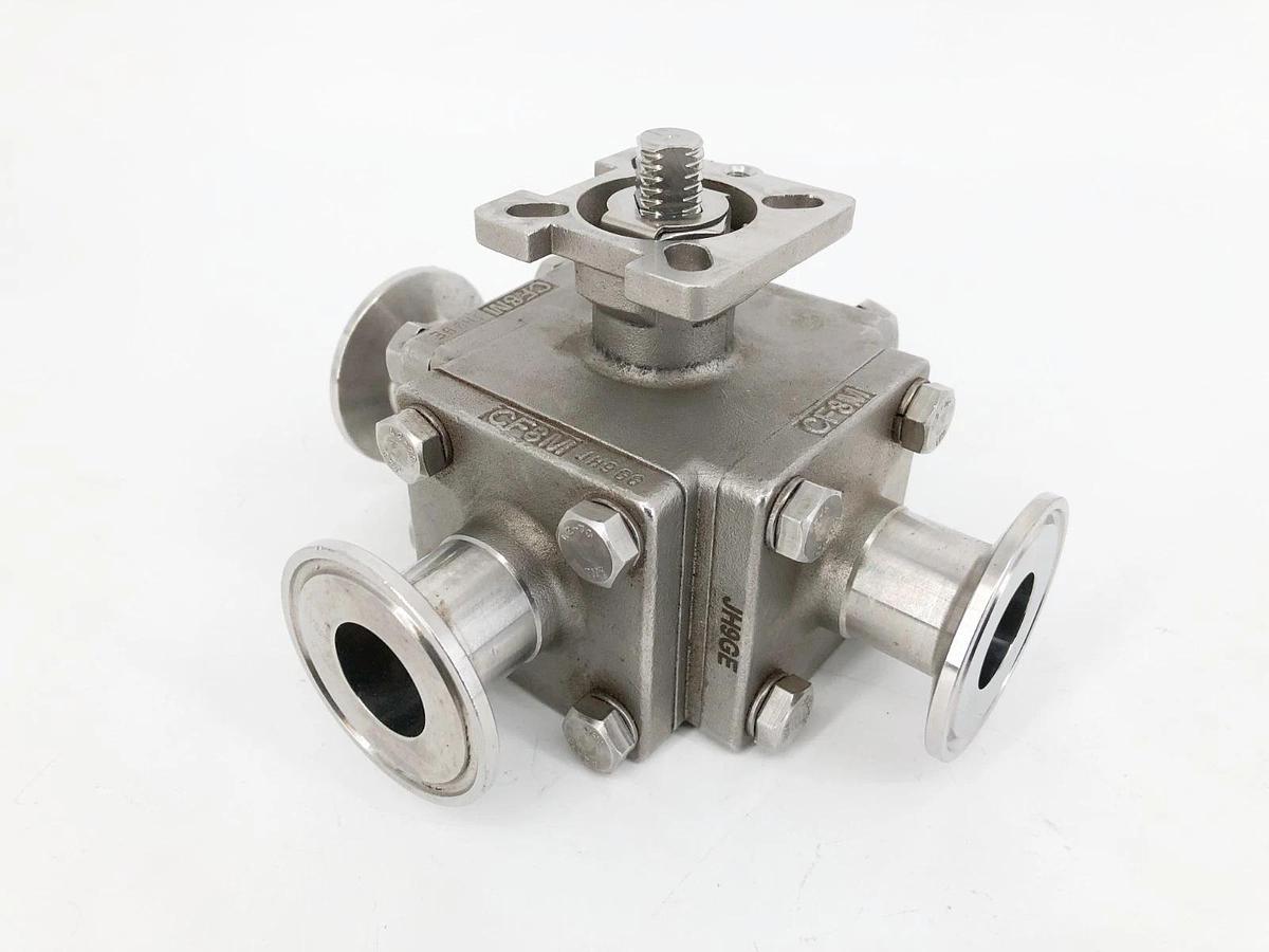 New 1" CF8M 200WOG Stainless Steel Sanitary Valve 3-Way - No Box