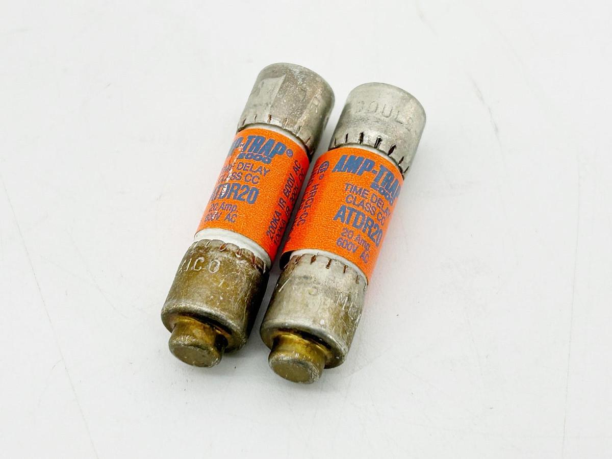 New Lot of 2 Gould ATDR20 Time Delay Fuse 20A 600V Class CC