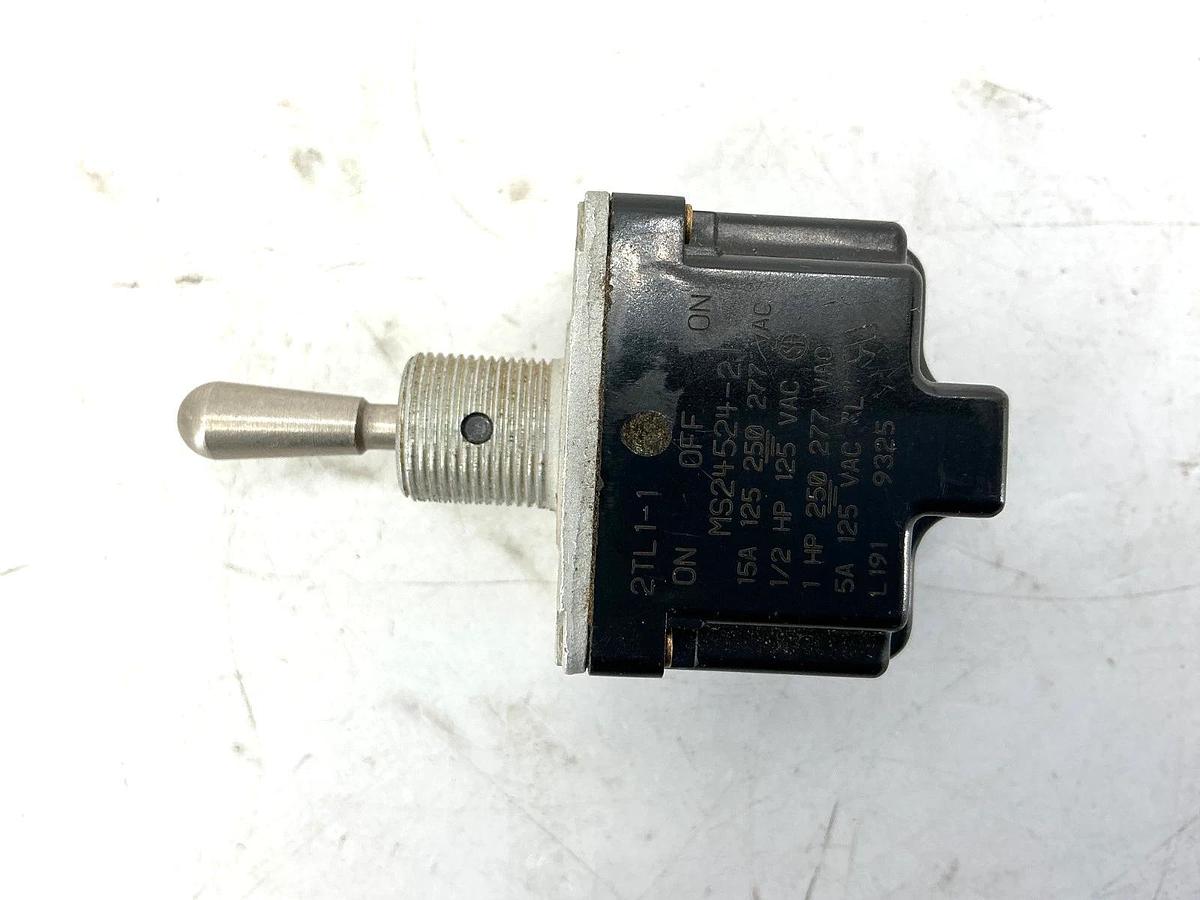 Used Microswitch MS24524-21 Toggle Switch On/Off/On 1/2HP 15A 277VAC 2TL1-1 MS2452421