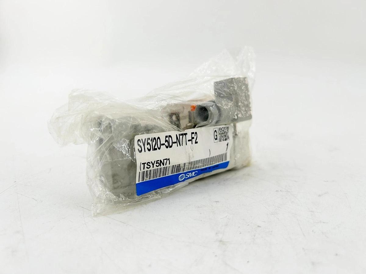 New SMC SY5120-5D-N7T-F2 Piloted Solenoid 24V 101PSI 5 Port