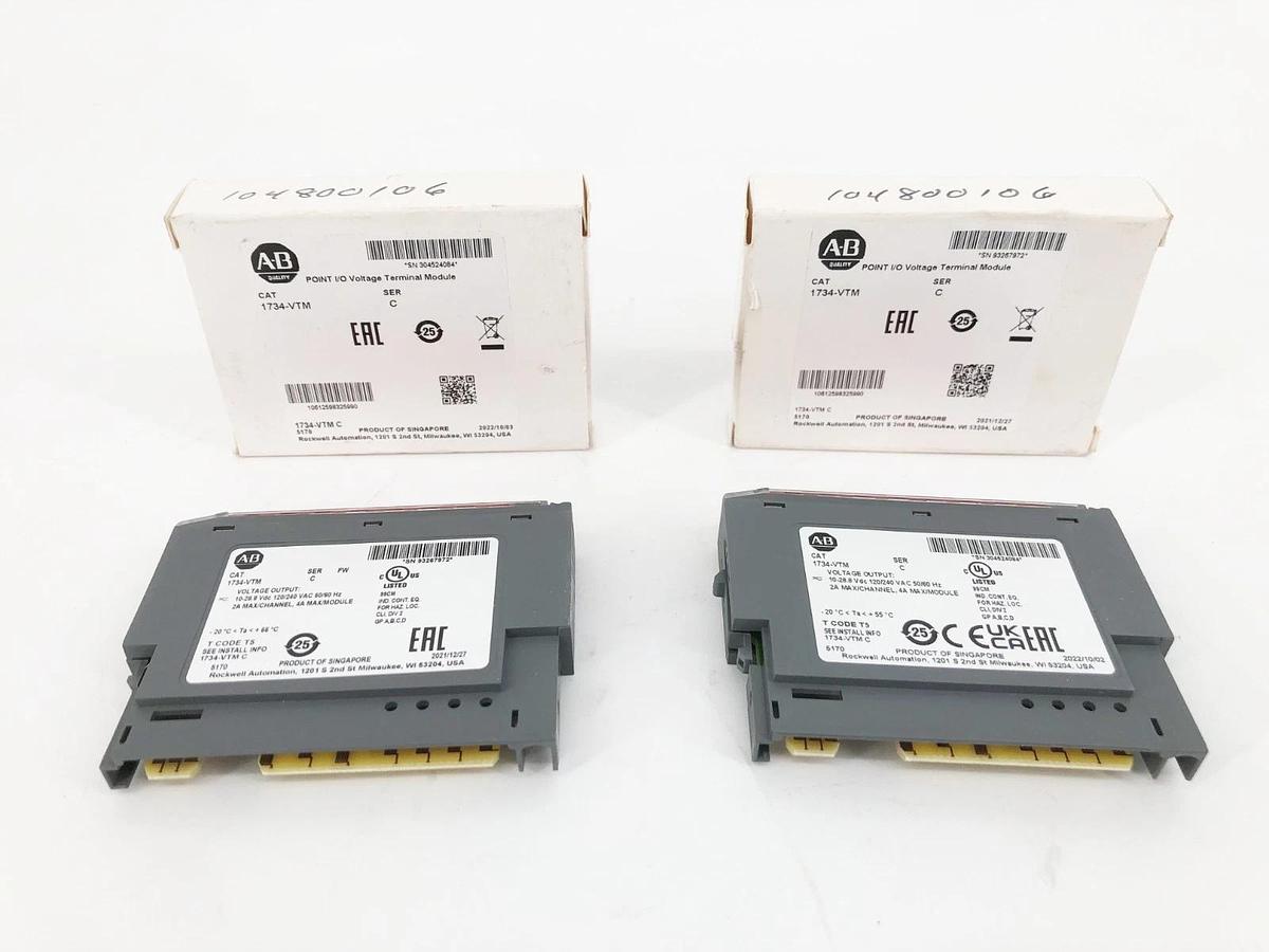 Lot of 2 New Allen Bradley 1734-VTM Ser. C Point I/O Voltage Terminal Module