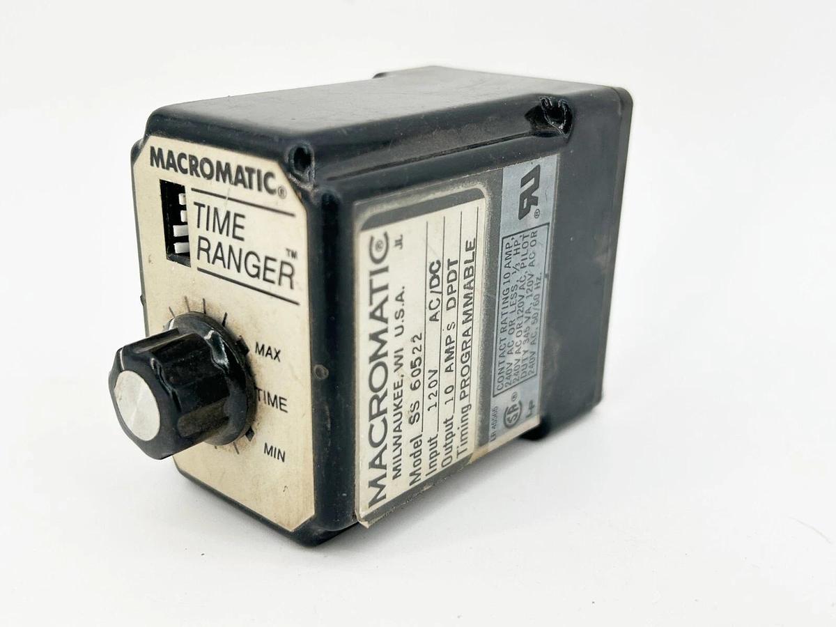 Used Macromatic SS-60522 Time Delay Relay 10A 120V DPDT