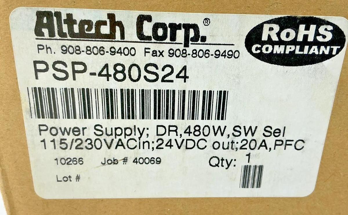 New Altech Corp PSP-480S24 Power Supply Switching Regulator 20A 24V 480W