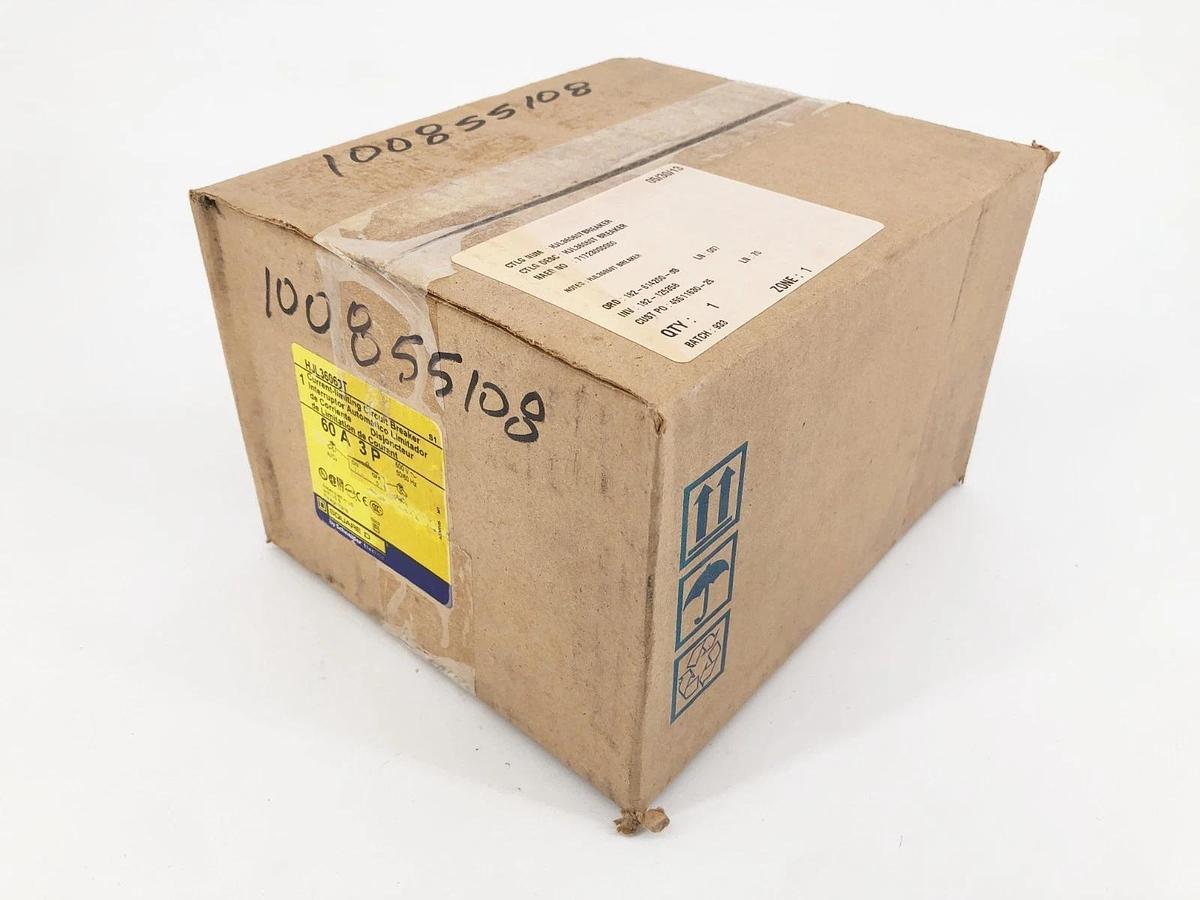 New Square D HJL36060T Circuit Breaker 60A 3P 600V Sealed Box