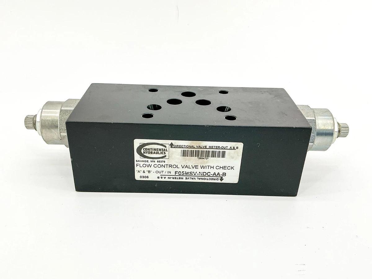 New Continental Hydraulics F05MSV-NDC-AA-B Flow Control Valve 265472 - No Box