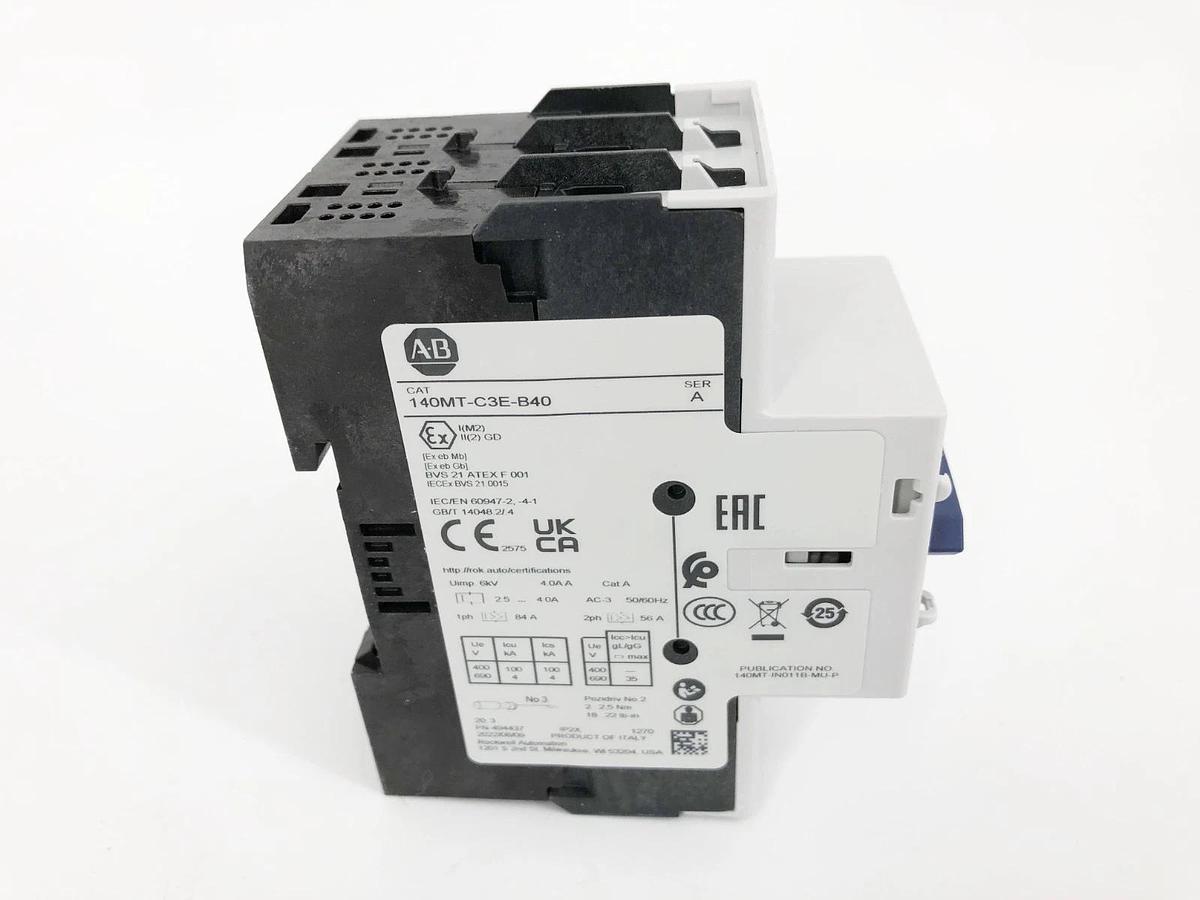 New Allen Bradley 140MT-C3E-B40 Ser. A Motor Protector Breaker 2.5-4A
