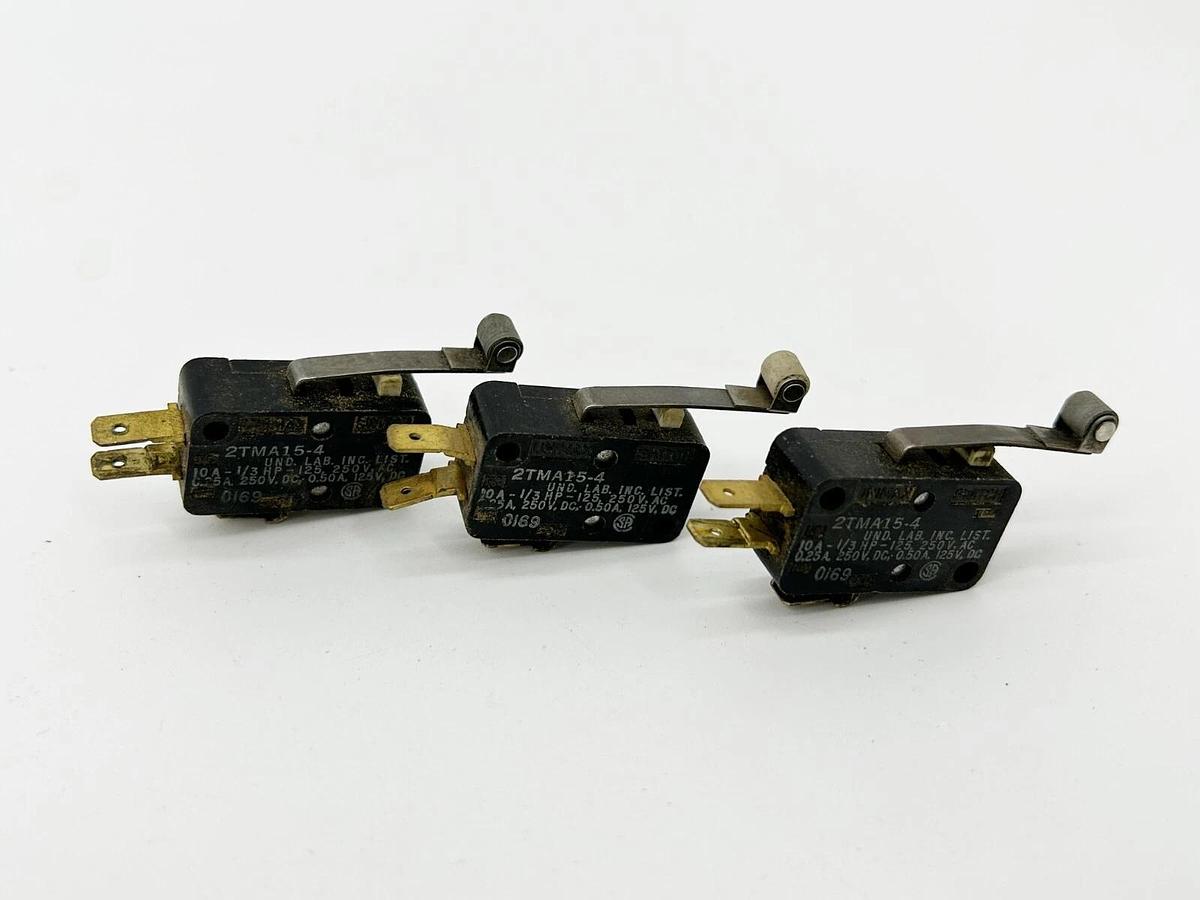 Used Lot of 3 Honeywell 2TMA15-4 Limit Switch Snap Action 10A 1/3HP 250V