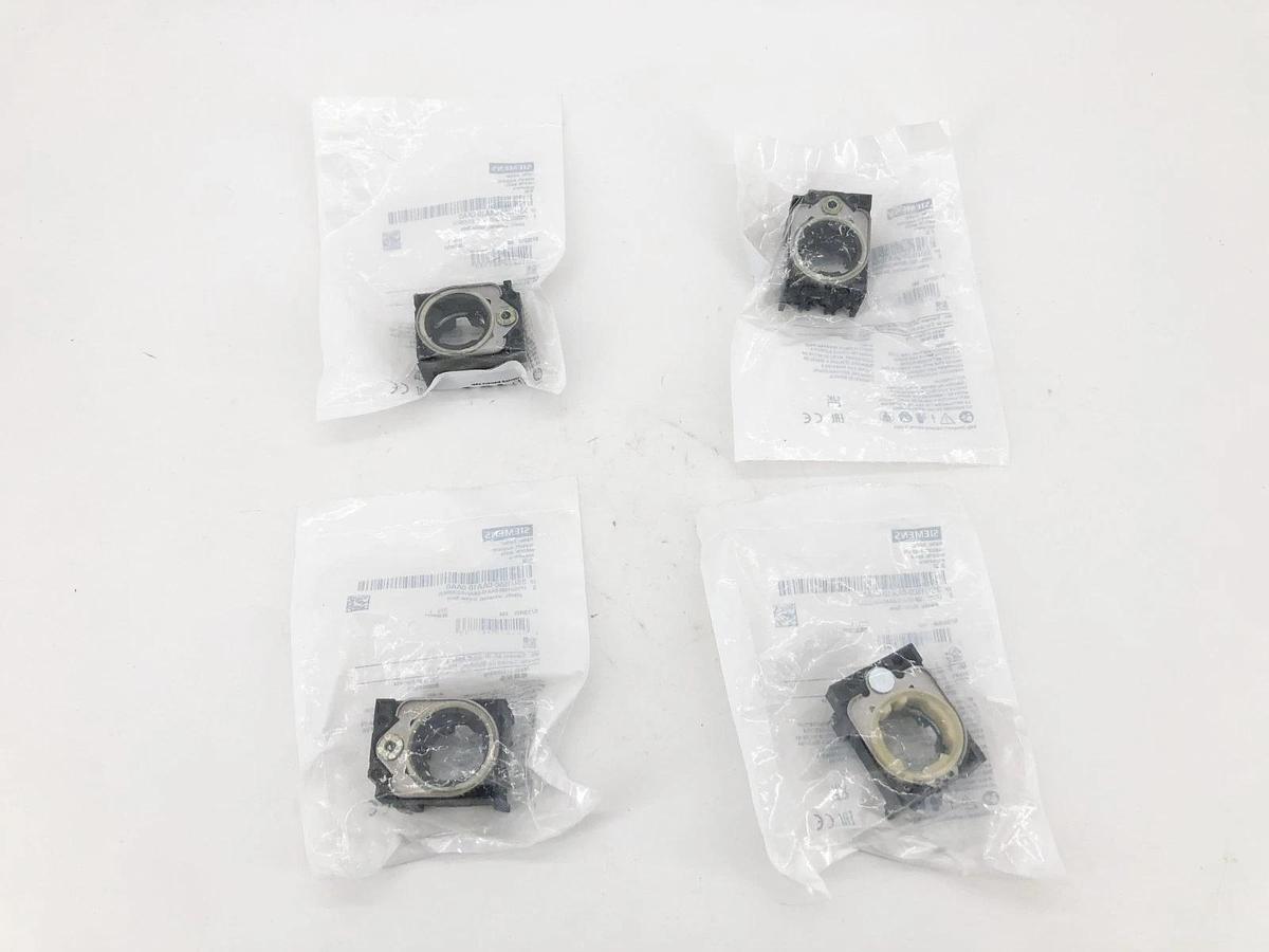 Lot of 4 New Siemens 3SU1500-0AA10-0AA0 Black Pushbutton Holders 22mm