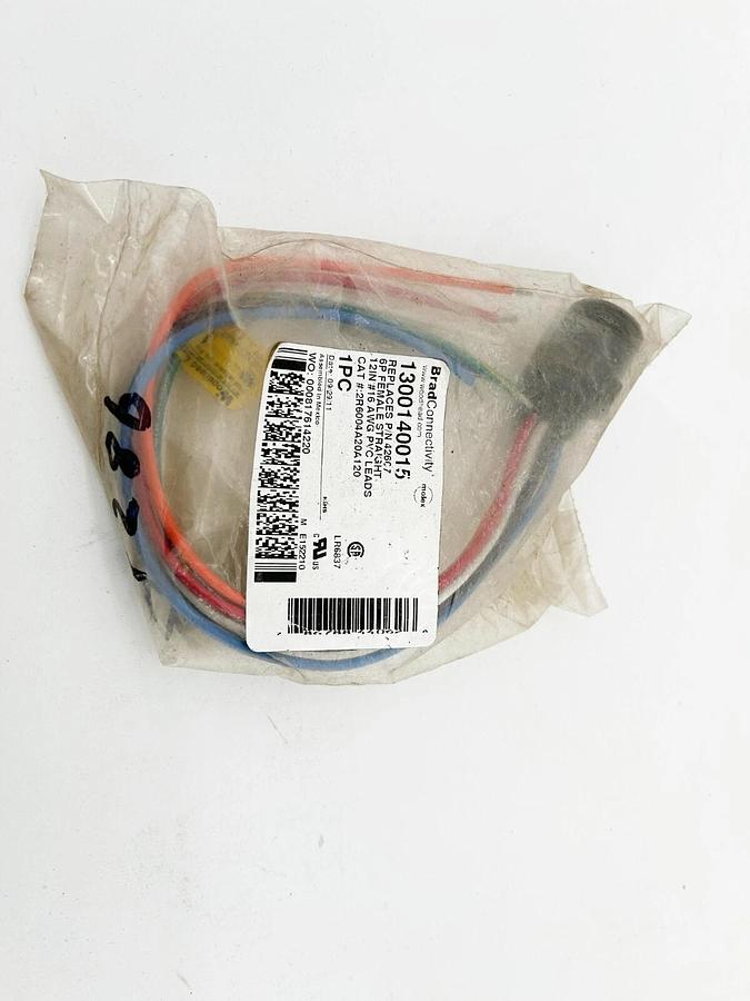New Brad Connectivity 1300140015 Cordset 6P Female Straight 12" #16 AWG PVC Lea