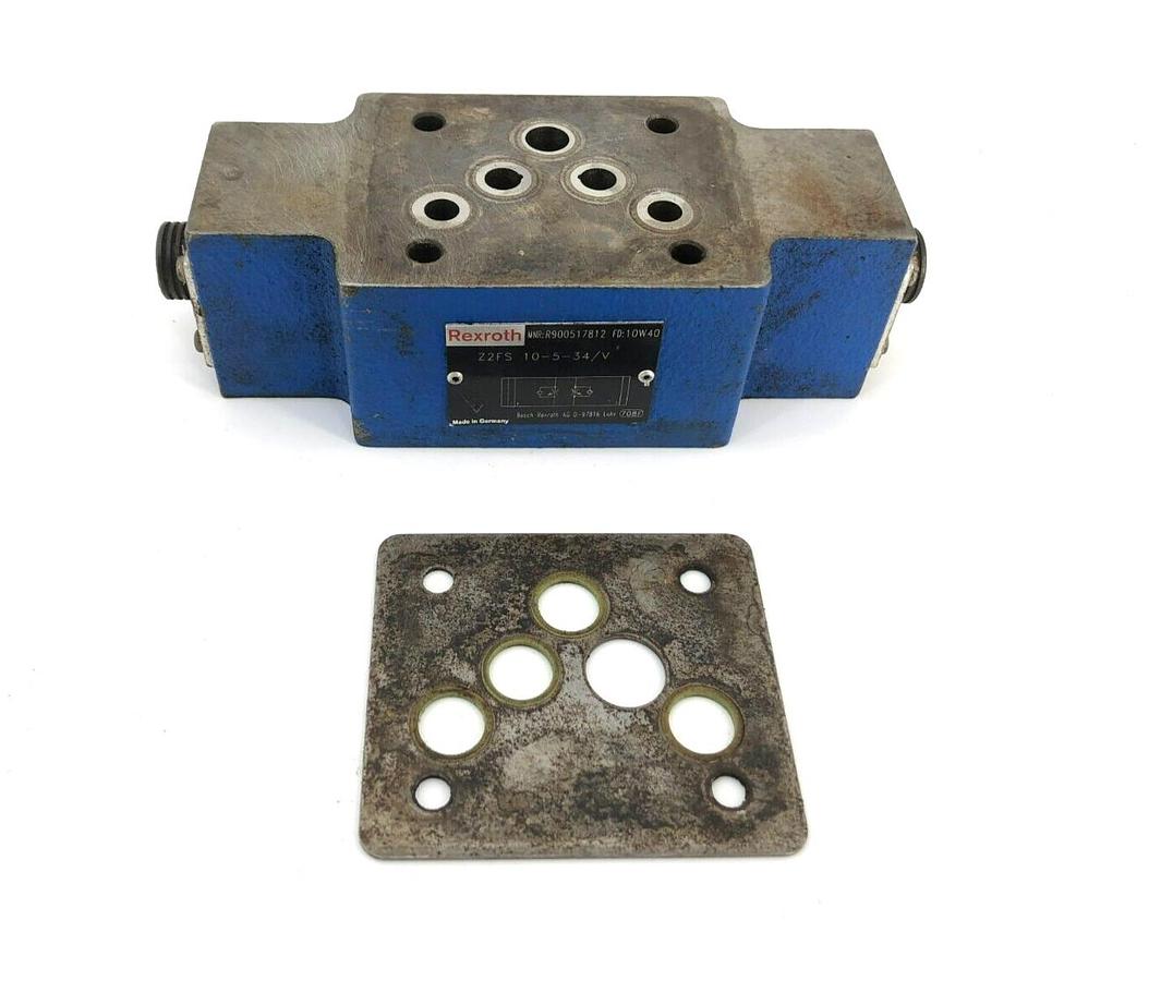 Used Rexroth R900517812 Hydraulic Flow Control Valve Z2FS 10-5-34/V (Missing Gasket)