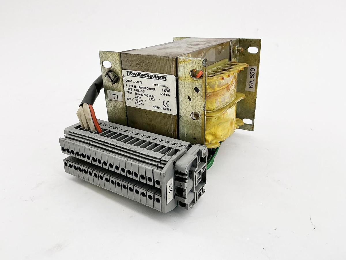 Used Transformatik 251972 Transformer Type 63383-901 250VA 50/60Hz 660V 0.73A