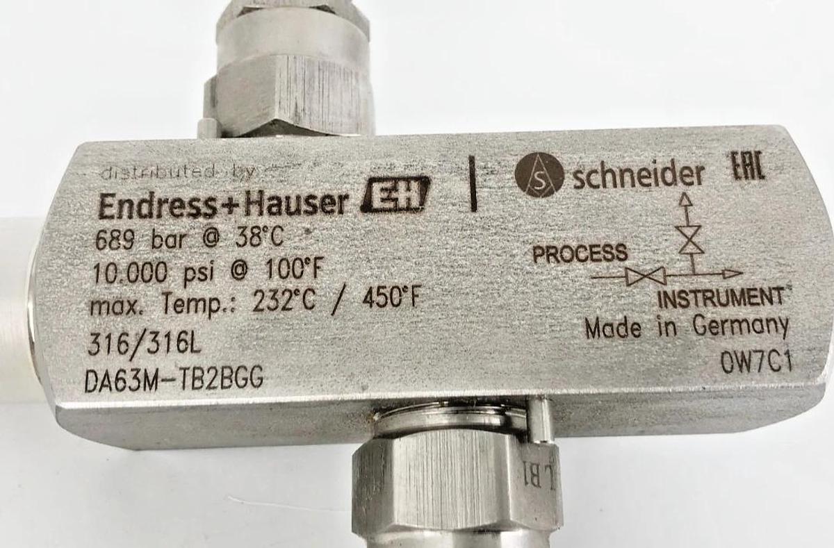New Endress + Hauser DA63M-30C9/0 Deltatop Block & Bleed Valve 71041539